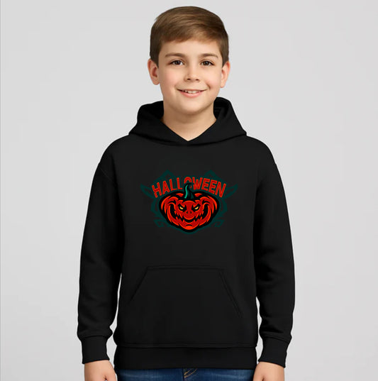 Youth Kids Halloween Pumpkin Pullover Hoodie