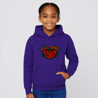 Youth Kids Halloween Pumpkin Pullover Hoodie