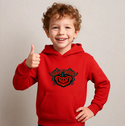 Youth Kids Halloween Pumpkin Pullover Hoodie