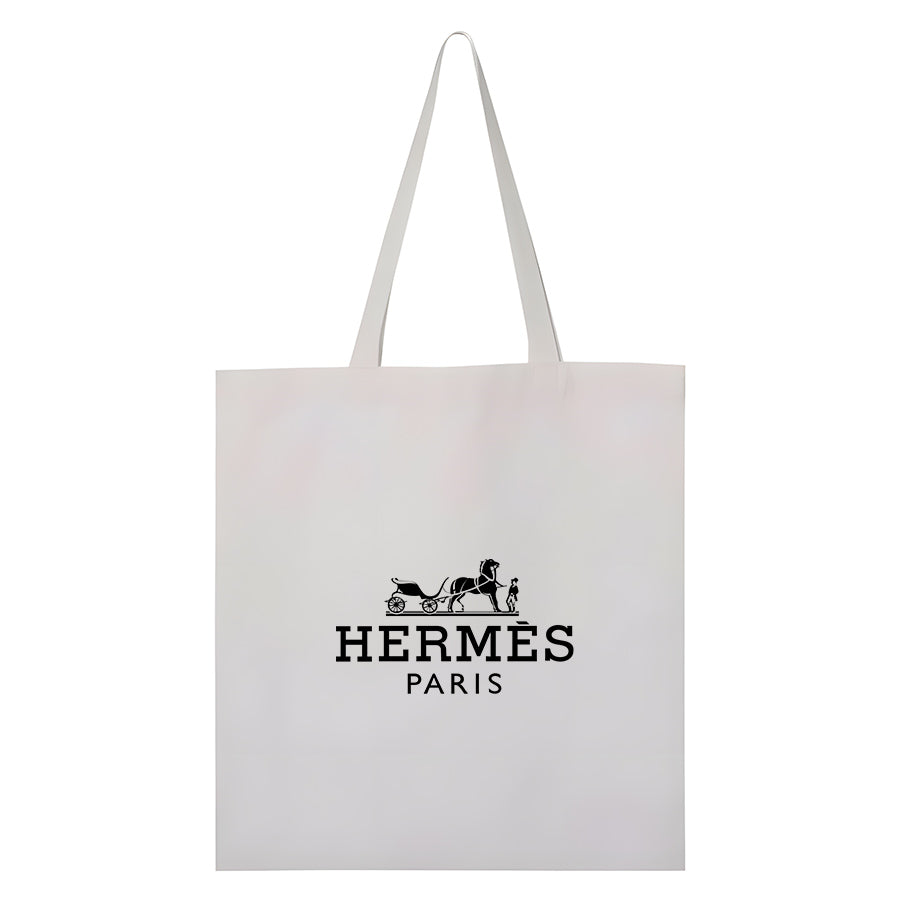 Hermes Canvas Flat Bottom Tote Bag