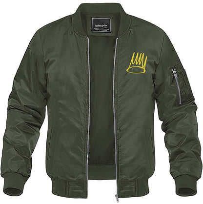 Men's J. Cole Crown Lightweight Bomber Jacket Windbreaker Softshell Varsity Jacket Coat