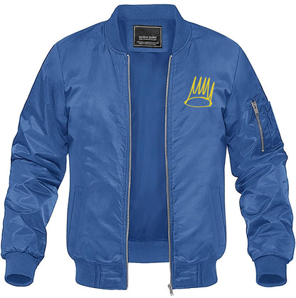 Men's J. Cole Crown Lightweight Bomber Jacket Windbreaker Softshell Varsity Jacket Coat