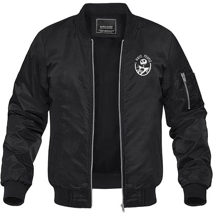 Men's Jack Skellington Lightweight Bomber Jacket Windbreaker Softshell Varsity Jacket Coat