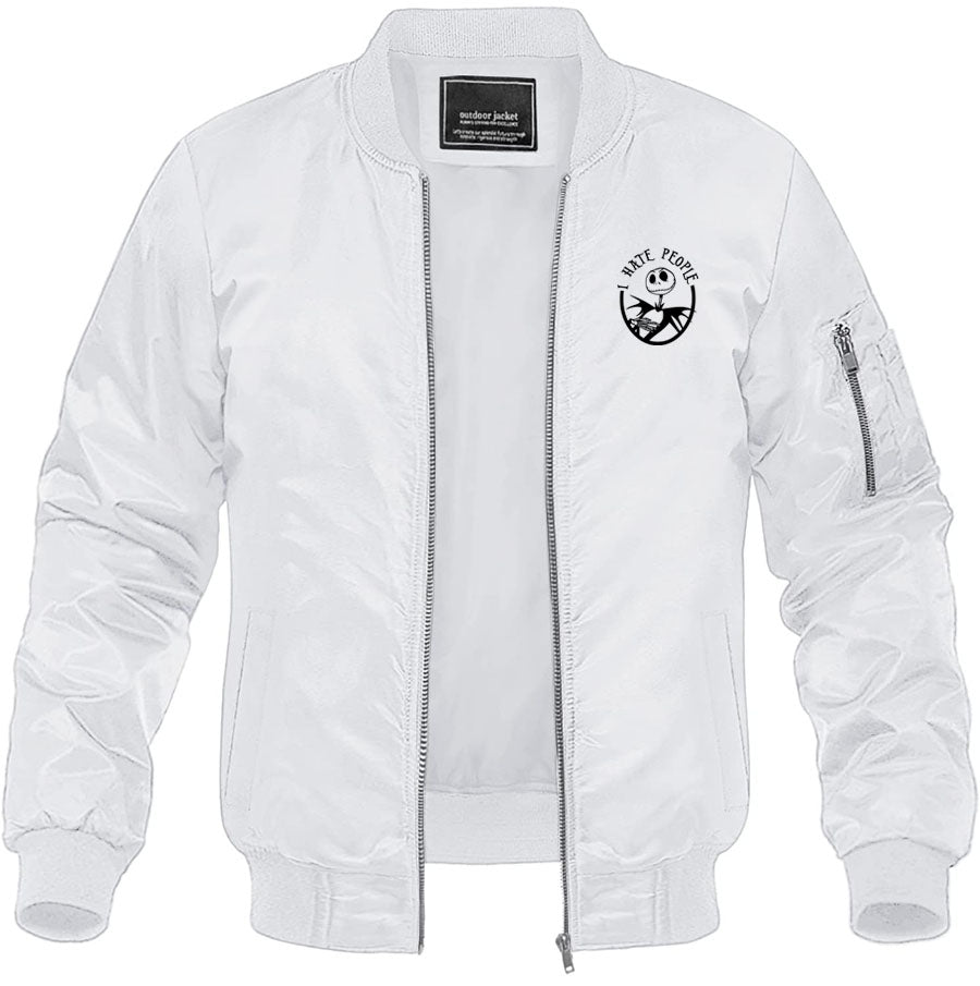 Men's Jack Skellington Lightweight Bomber Jacket Windbreaker Softshell Varsity Jacket Coat