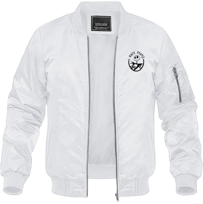 Men's Jack Skellington Lightweight Bomber Jacket Windbreaker Softshell Varsity Jacket Coat