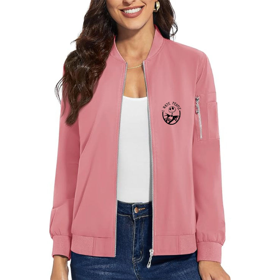 Women's Jack Skellington Premium Bomber Jacket Outerwear