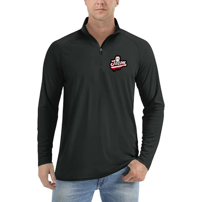 Men's Jason Voorhees Lightweight Quarter-Zip Athletic Shirt – Long Sleeve Polyester Wear