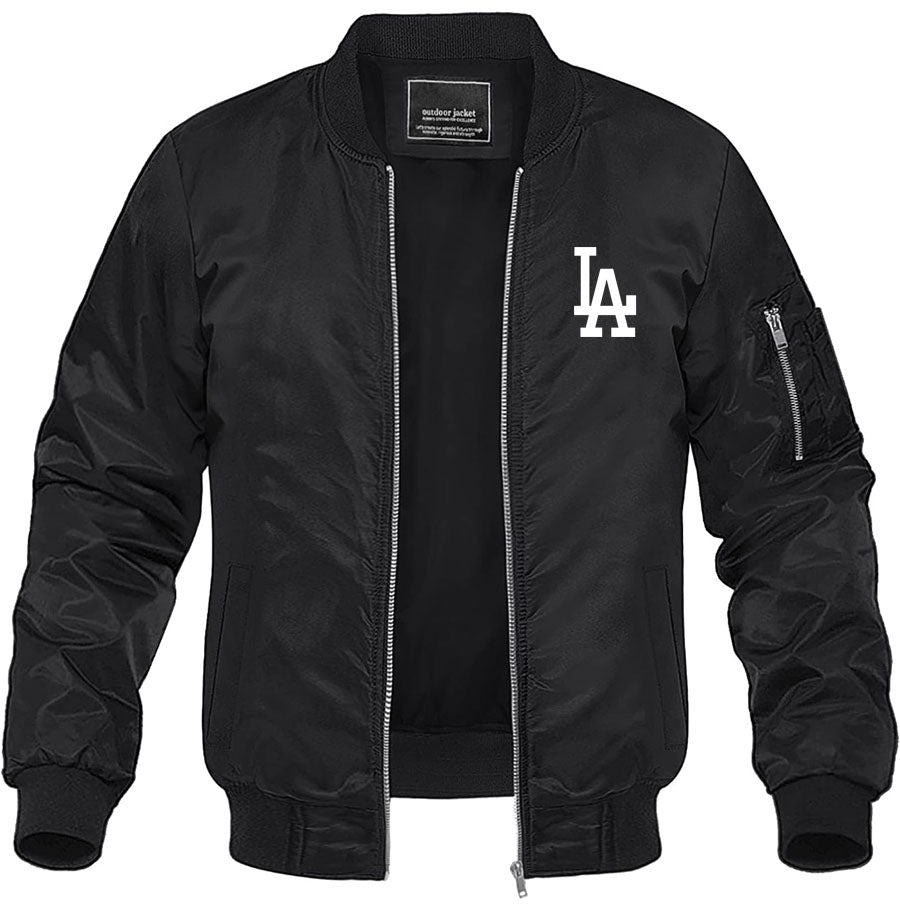 Men's LA Dodgers Lightweight Bomber Jacket Windbreaker Softshell Varsity Jacket Coat