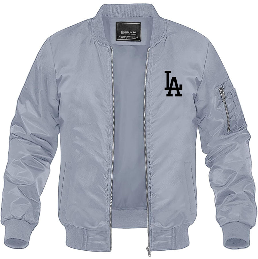 Men's LA Dodgers Lightweight Bomber Jacket Windbreaker Softshell Varsity Jacket Coat