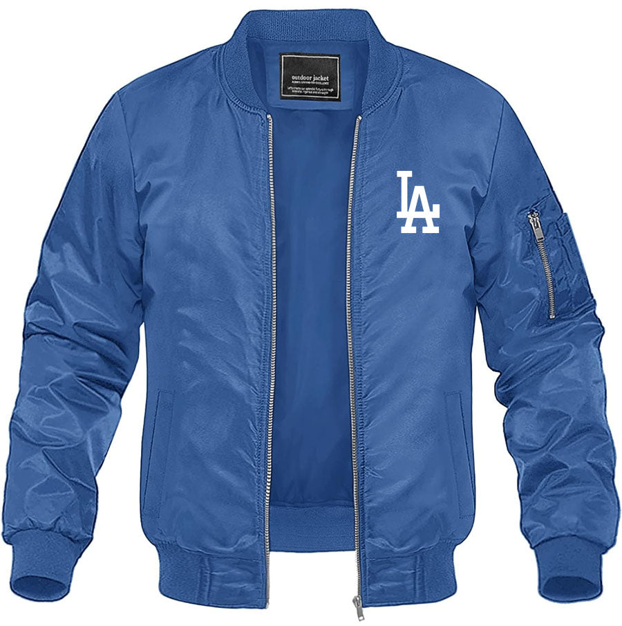 Men's LA Dodgers Lightweight Bomber Jacket Windbreaker Softshell Varsity Jacket Coat
