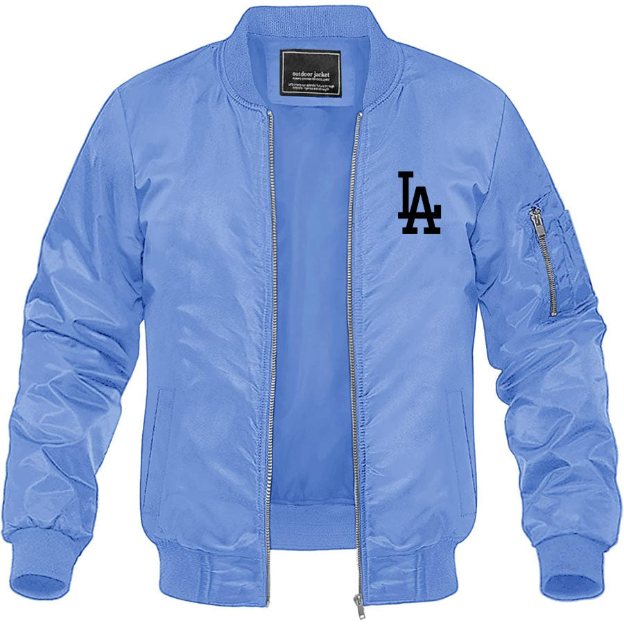 Men's LA Dodgers Lightweight Bomber Jacket Windbreaker Softshell Varsity Jacket Coat