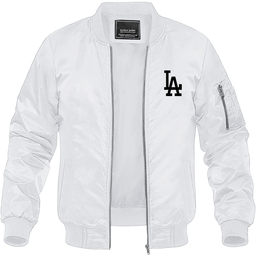 Men's LA Dodgers Lightweight Bomber Jacket Windbreaker Softshell Varsity Jacket Coat