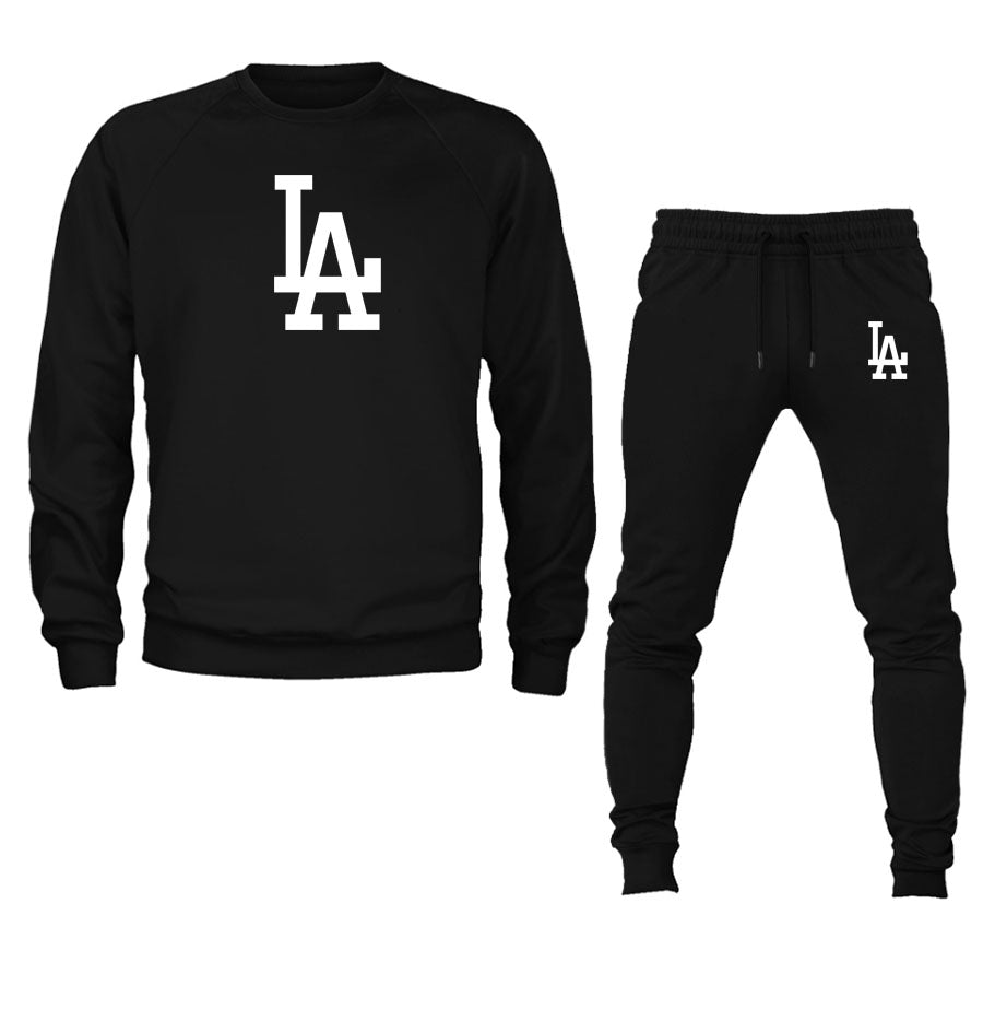 Men's LA Dodgers Crewneck Sweatshirt Joggers Suit