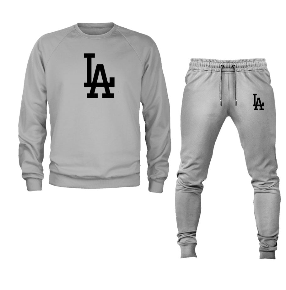 Men's LA Dodgers Crewneck Sweatshirt Joggers Suit