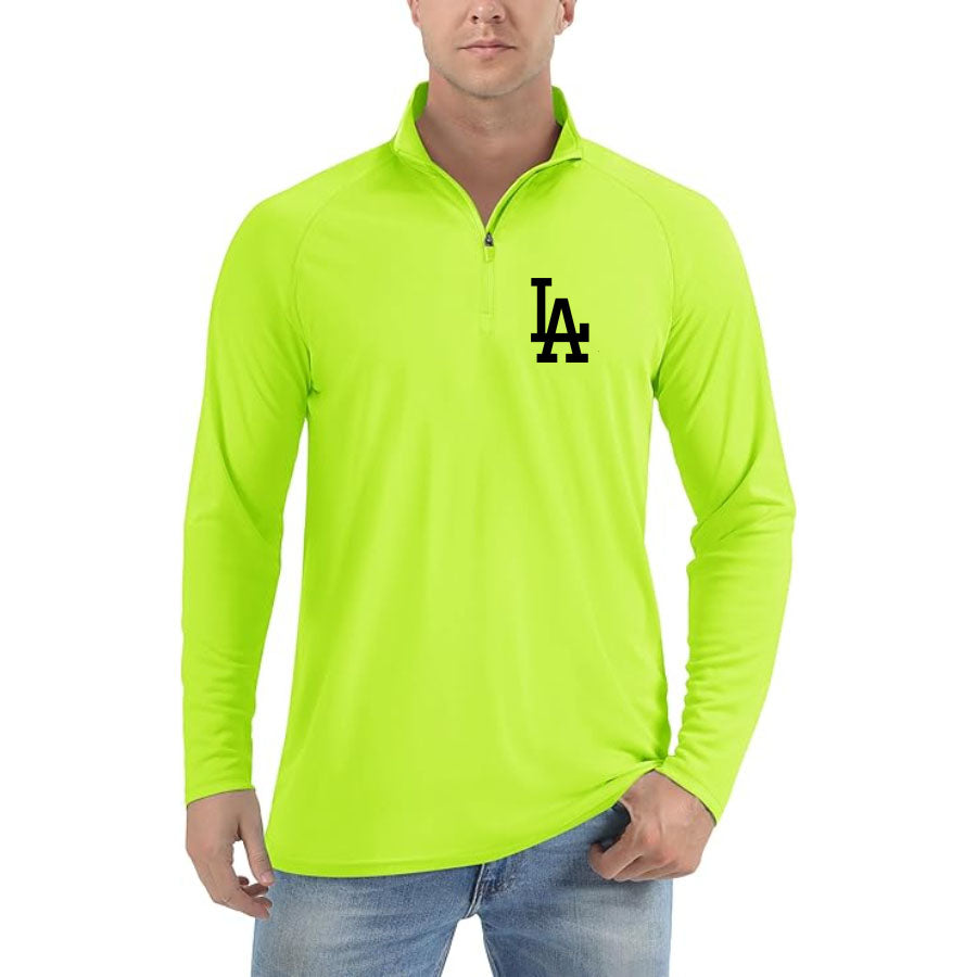 Men's LA Dodgers Lightweight Quarter-Zip Athletic Shirt – Long Sleeve Polyester Wear