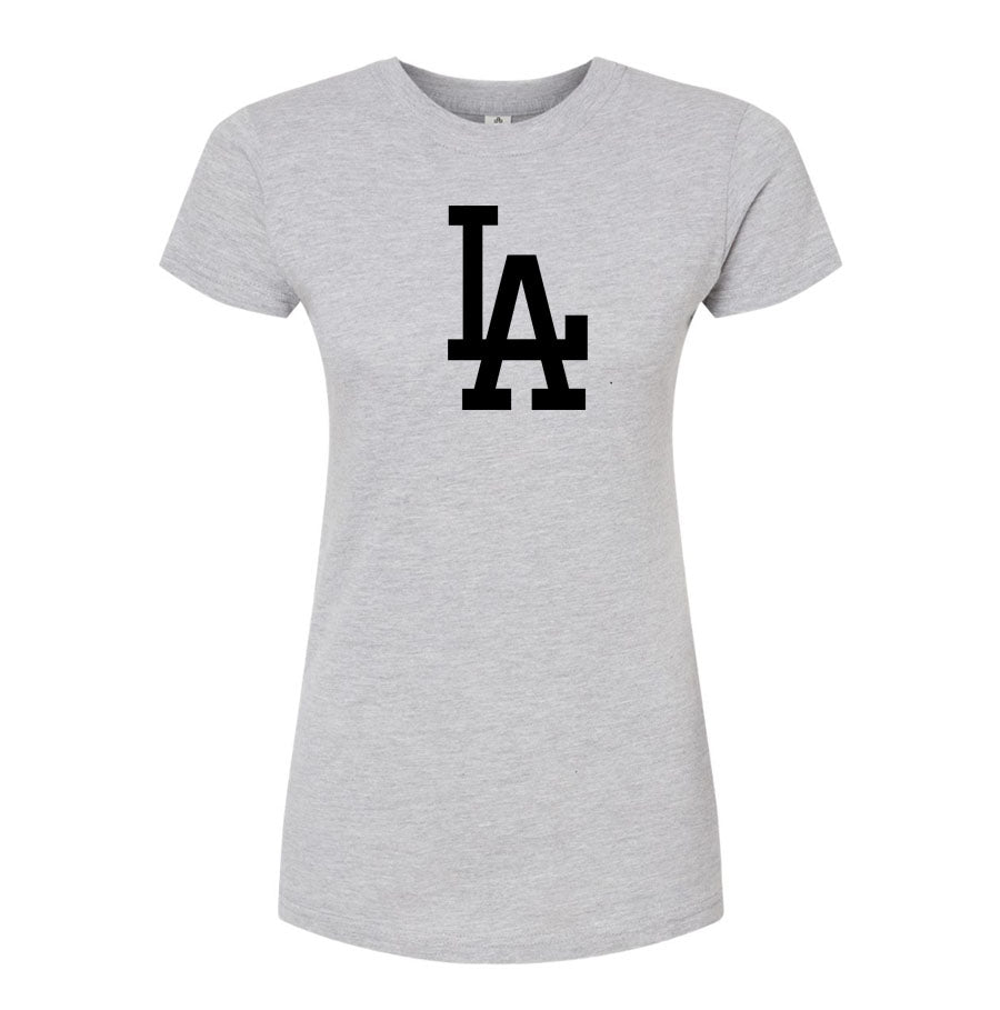 Women's LA Dodgers Round Neck T-Shirt