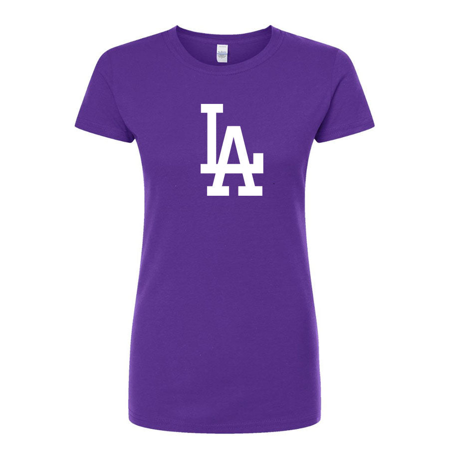 Women's LA Dodgers Round Neck T-Shirt