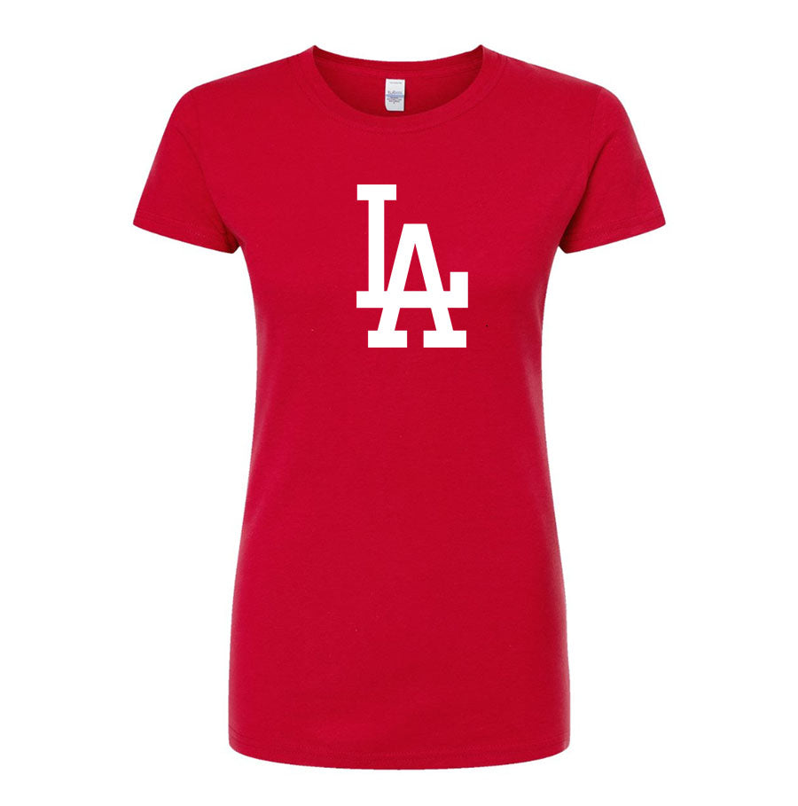 Women's LA Dodgers Round Neck T-Shirt