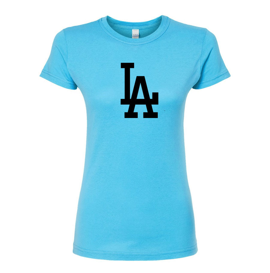 Women's LA Dodgers Round Neck T-Shirt