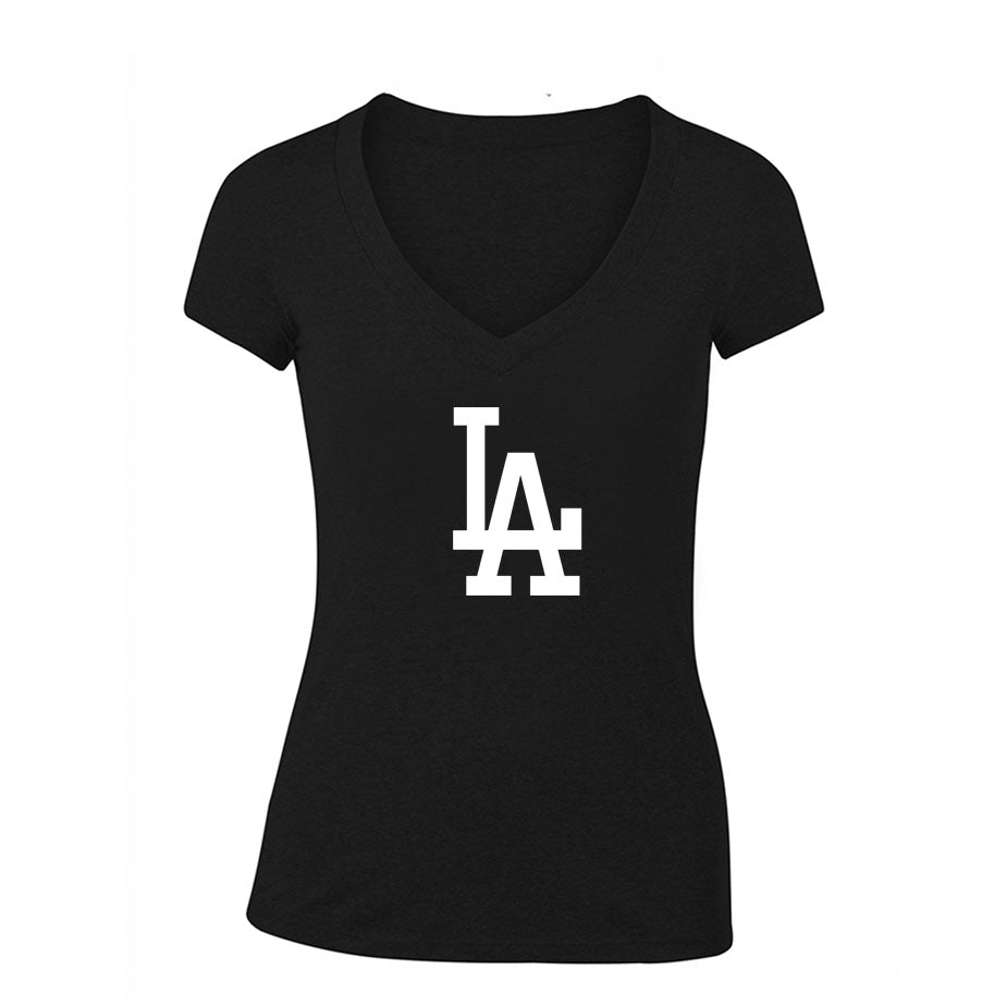 Women's LA Dodgers V Neck T-Shirt