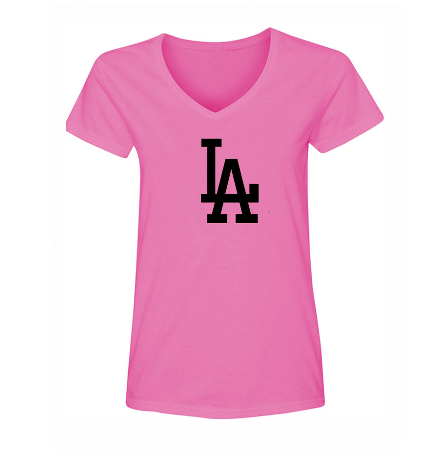 Women's LA Dodgers V Neck T-Shirt