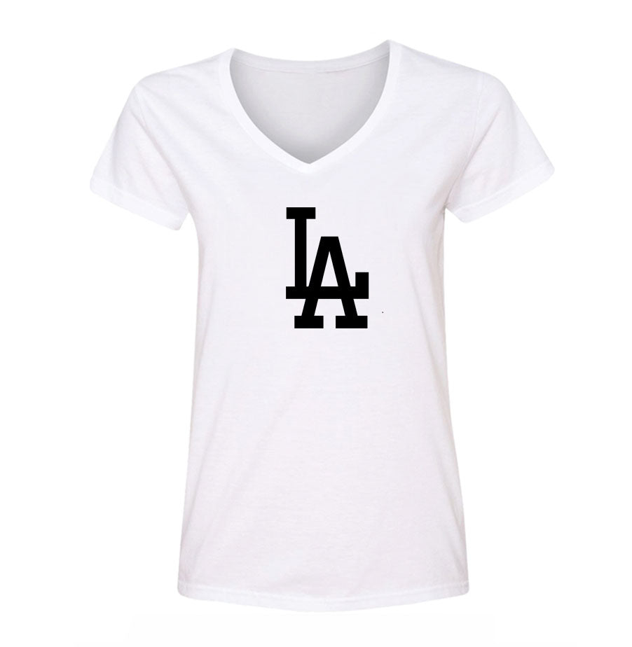 Women's LA Dodgers V Neck T-Shirt