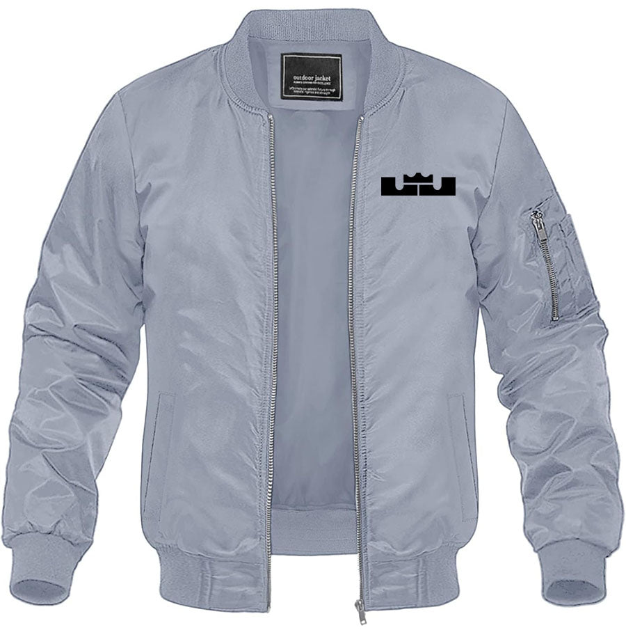 Men's Lebron James Lightweight Bomber Jacket Windbreaker Softshell Varsity Jacket Coat