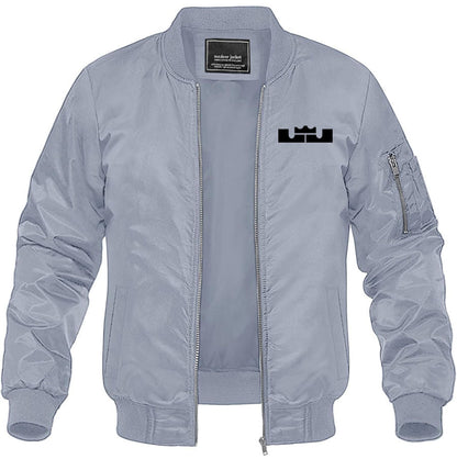 Men's Lebron James Lightweight Bomber Jacket Windbreaker Softshell Varsity Jacket Coat