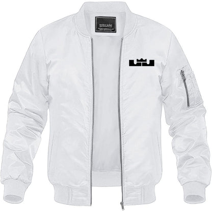 Men's Lebron James Lightweight Bomber Jacket Windbreaker Softshell Varsity Jacket Coat