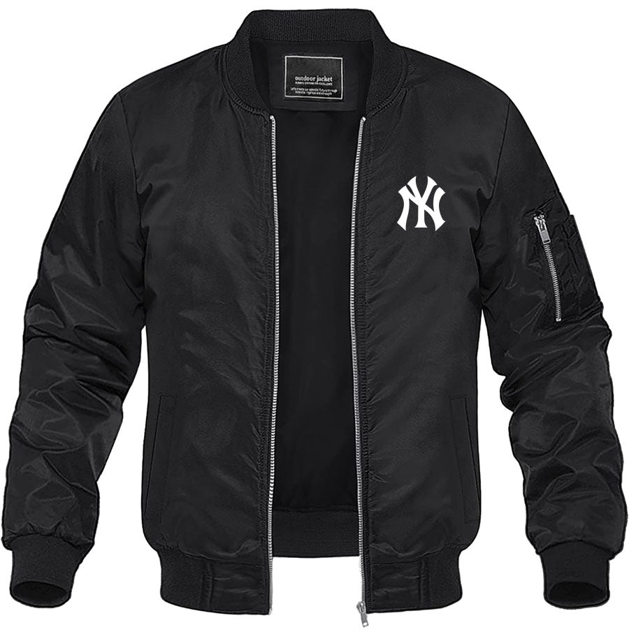 Men's NY Yankees Lightweight Bomber Jacket Windbreaker Softshell Varsity Jacket Coat