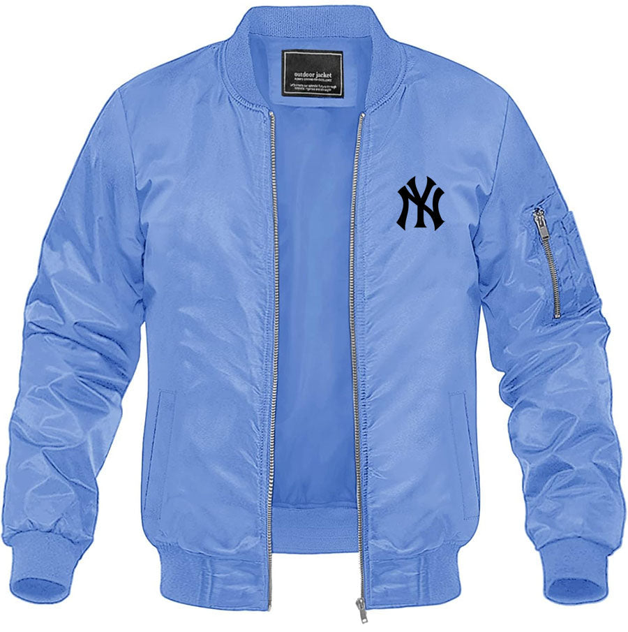 Men's NY Yankees Lightweight Bomber Jacket Windbreaker Softshell Varsity Jacket Coat