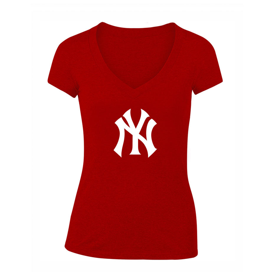 Women's NY Yankees V Neck T-Shirt