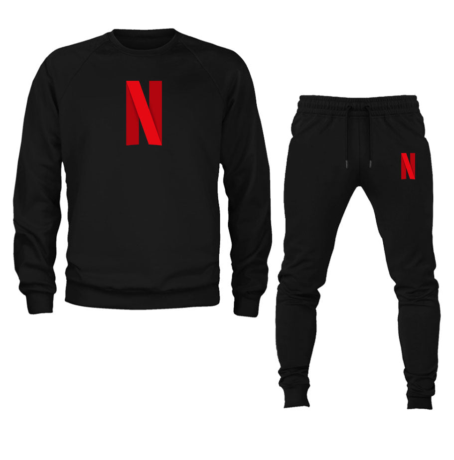 Men's Netflix Crewneck Sweatshirt Joggers Suit