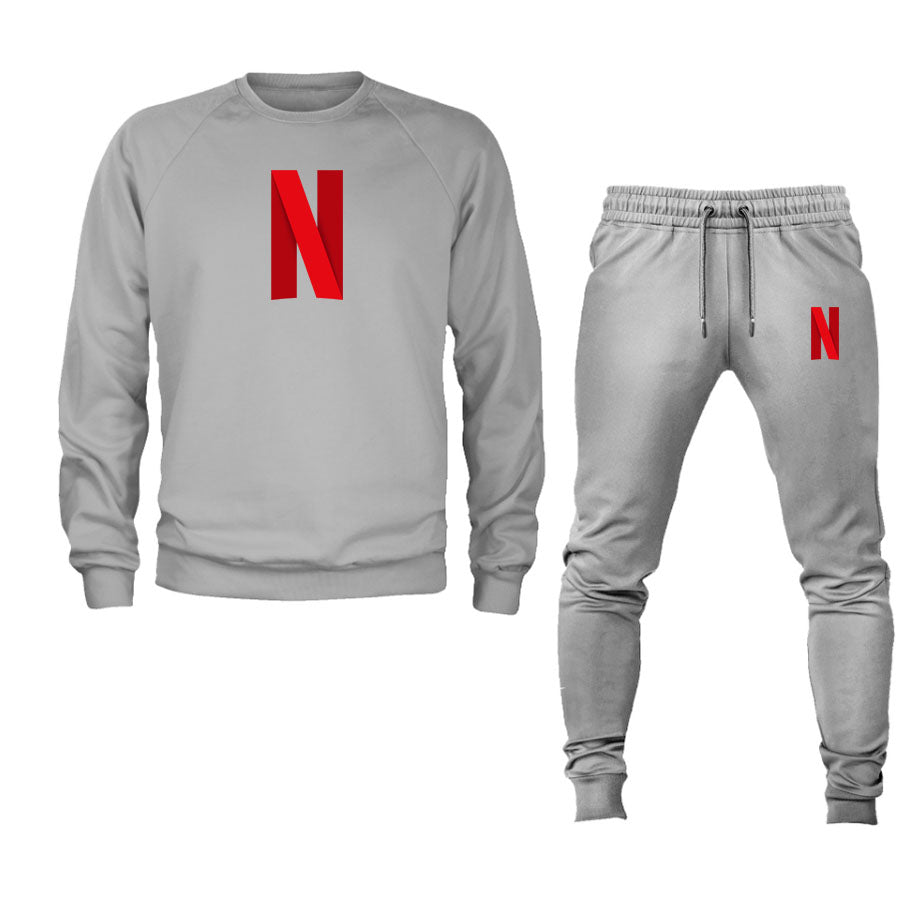 Men's Netflix Crewneck Sweatshirt Joggers Suit