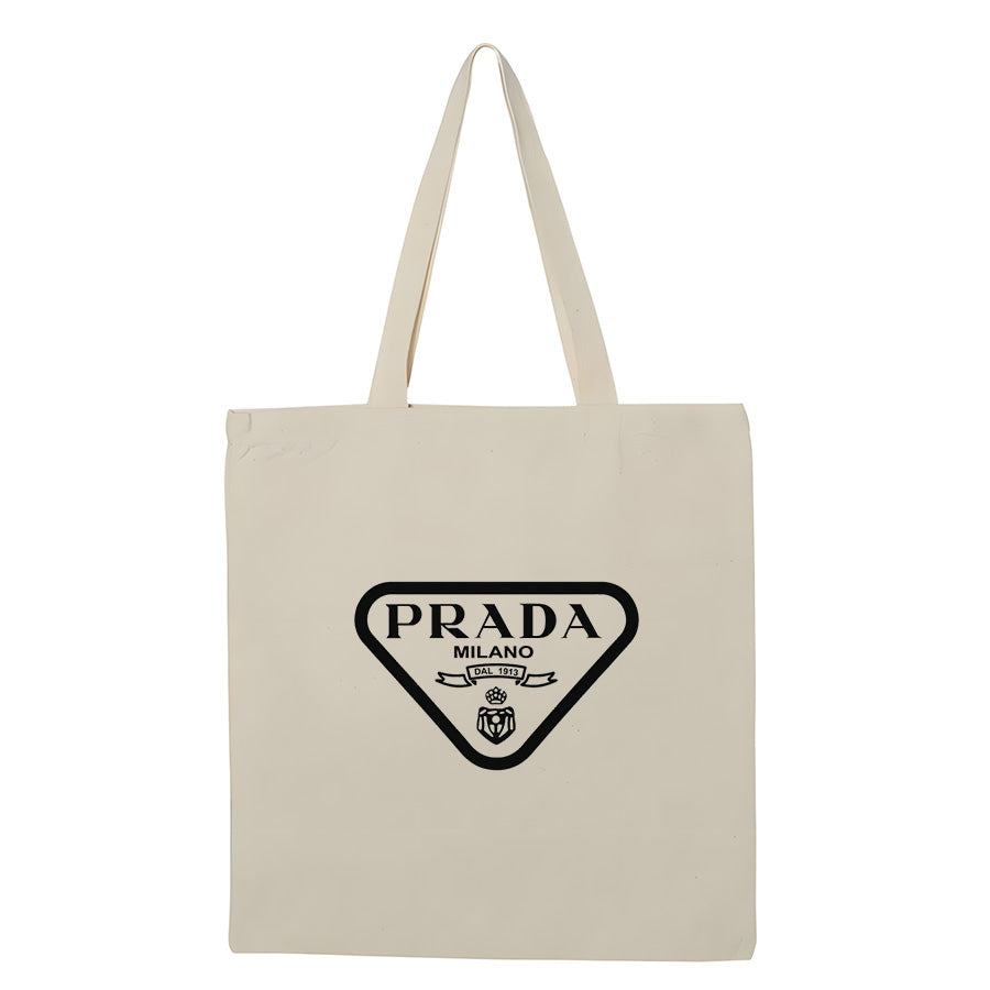 Prada Canvas Flat Bottom Tote Bag