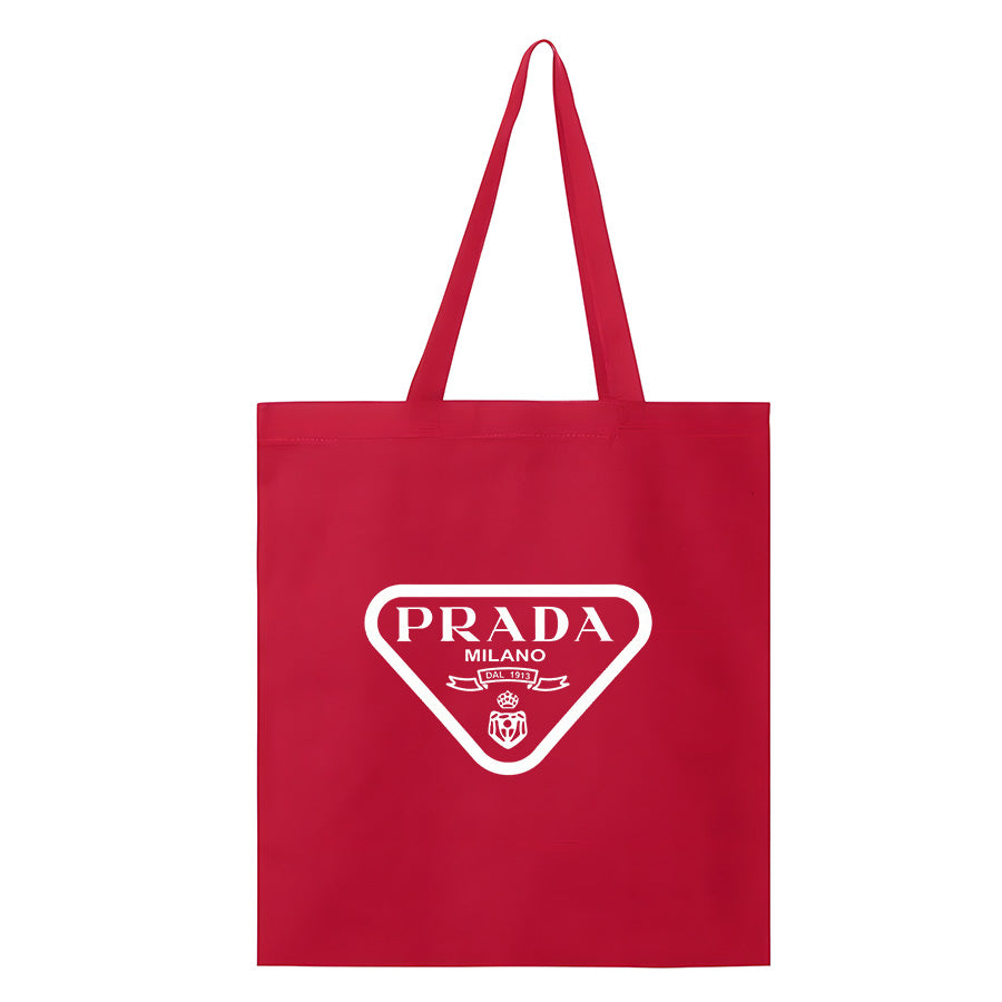 Prada Canvas Flat Bottom Tote Bag