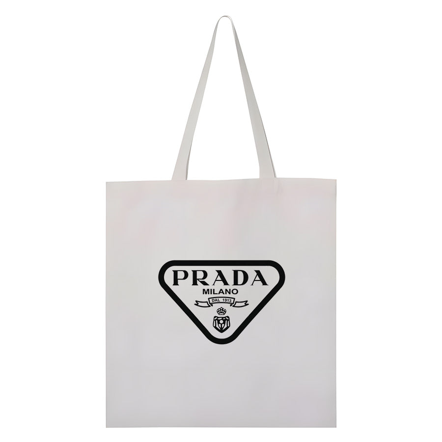 Prada Canvas Flat Bottom Tote Bag