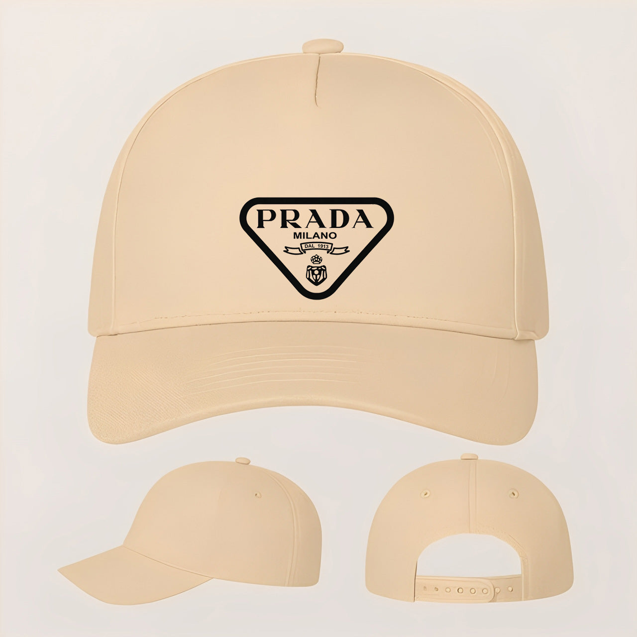 Prada Five Panel Twill Snapback Cap