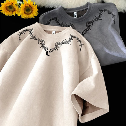 Suede Vintage Printed T-Shirt
