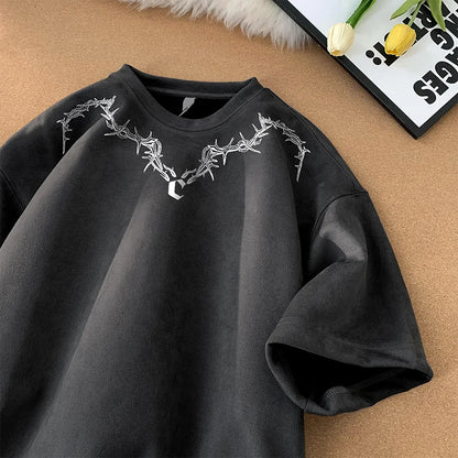 Suede Vintage Printed T-Shirt
