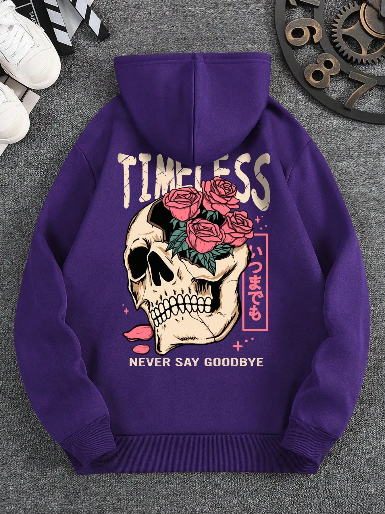 Timeless Slogan Skull Hoodie