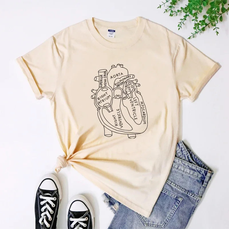 Minimalist Anatomical Heart T-Shirt