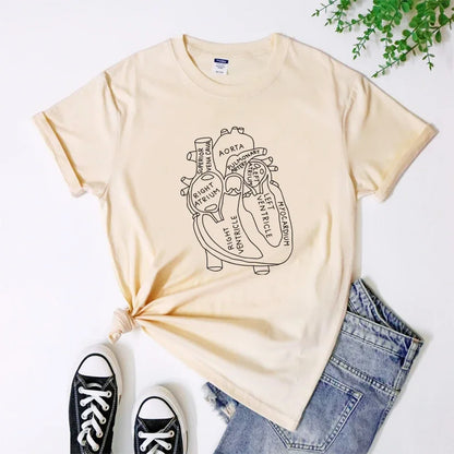 Minimalist Anatomical Heart T-Shirt