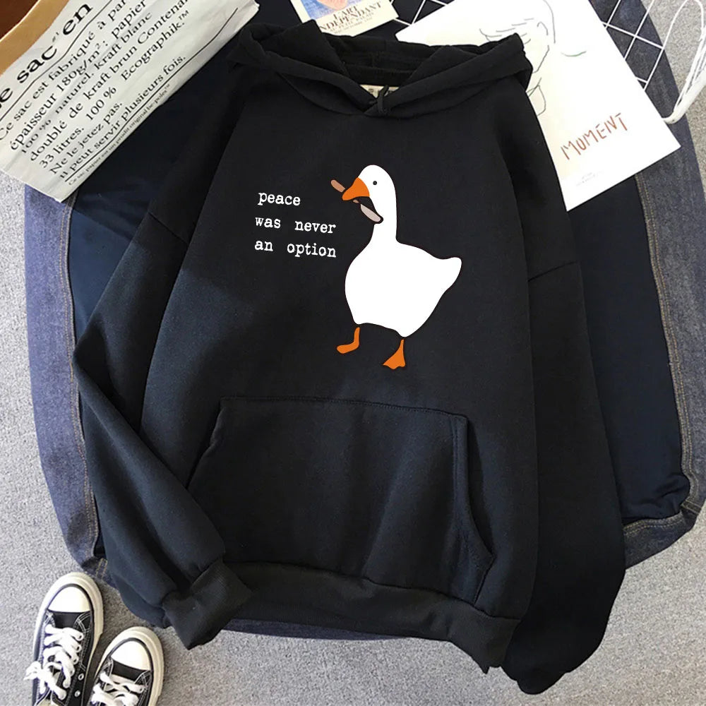 Peace Was Never An Option Goose Hoodie