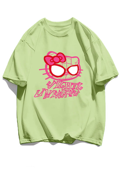 Cat Spider Print T-Shirt