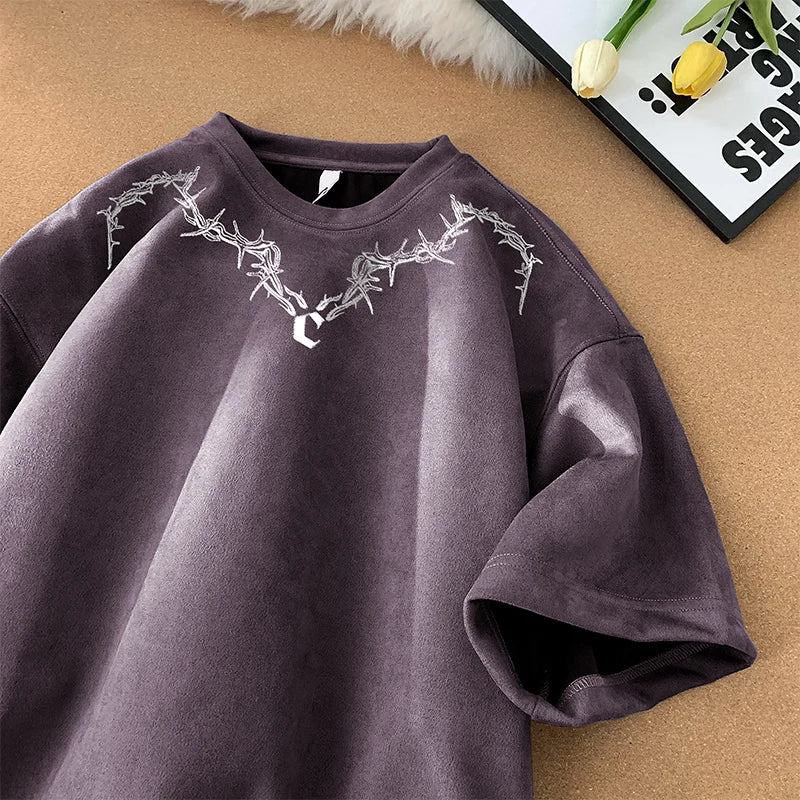 Suede Vintage Printed T-Shirt