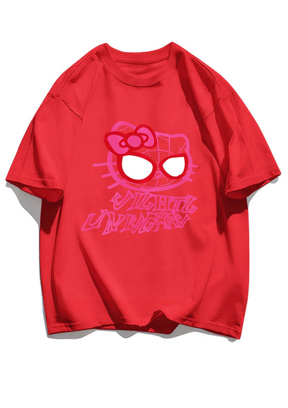 Cat Spider Print T-Shirt