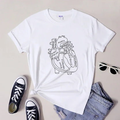 Minimalist Anatomical Heart T-Shirt