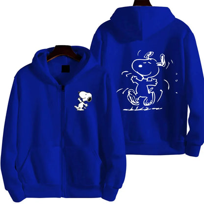 Snoopy Cartoon Zip-Up Hoodie