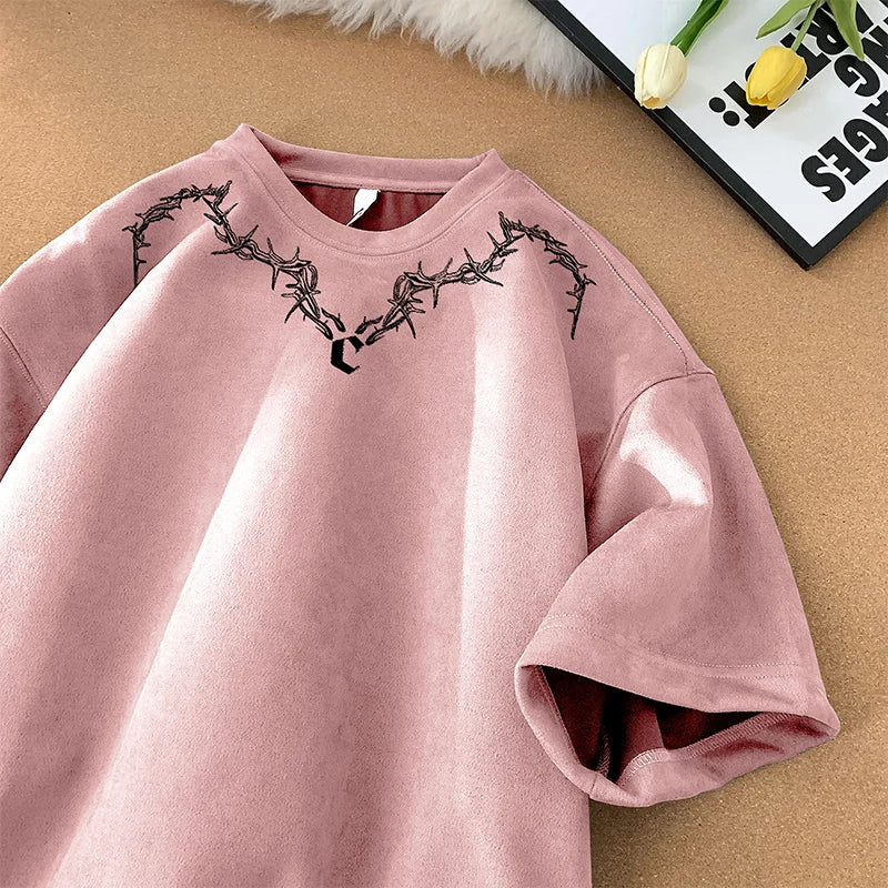 Suede Vintage Printed T-Shirt